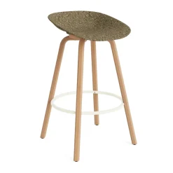 Taburete Mat Barstool 75 cm, Seaweed-beech-cream steel