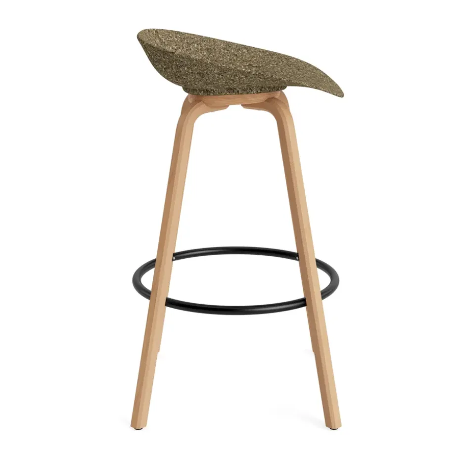 Taburete Mat Barstool 75 cm, Seaweed-beech-black steel