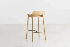 Taburete Mono 65 cm, Roble pigmentado blanco