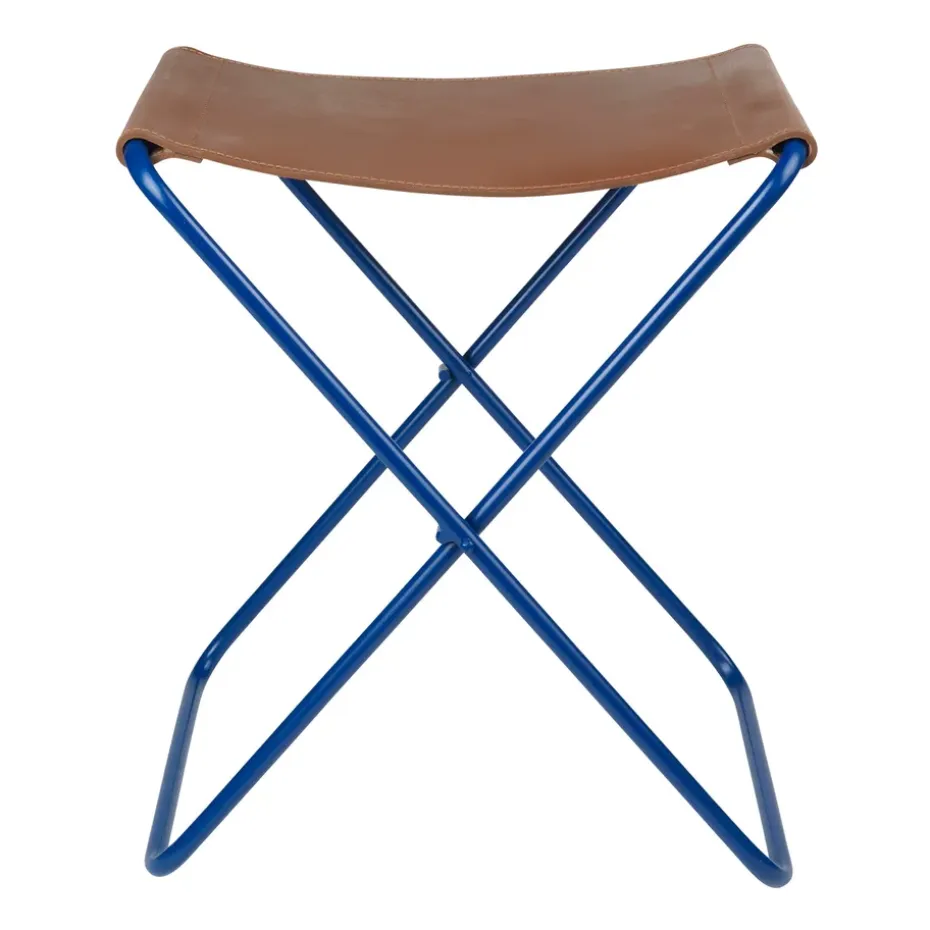 Taburete Nola cuero, Intense blue