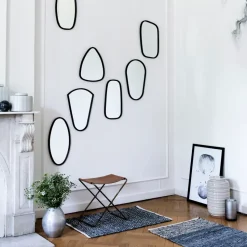 Taburete Nola cuero, marrón, 45 cm