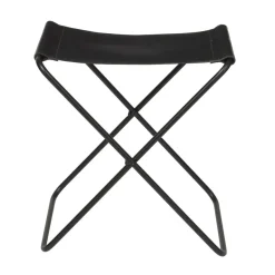 Taburete Nola cuero, Negro, 45 cm