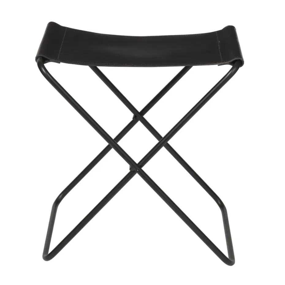 Taburete Nola cuero, Negro, 45 cm