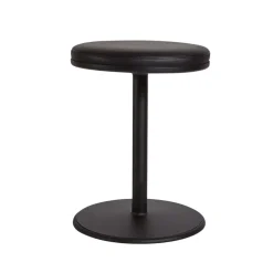 Taburete Orbit, Negro, cuero negro