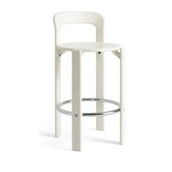 Taburete Rey Low lacado 65 cm, Blanco crema