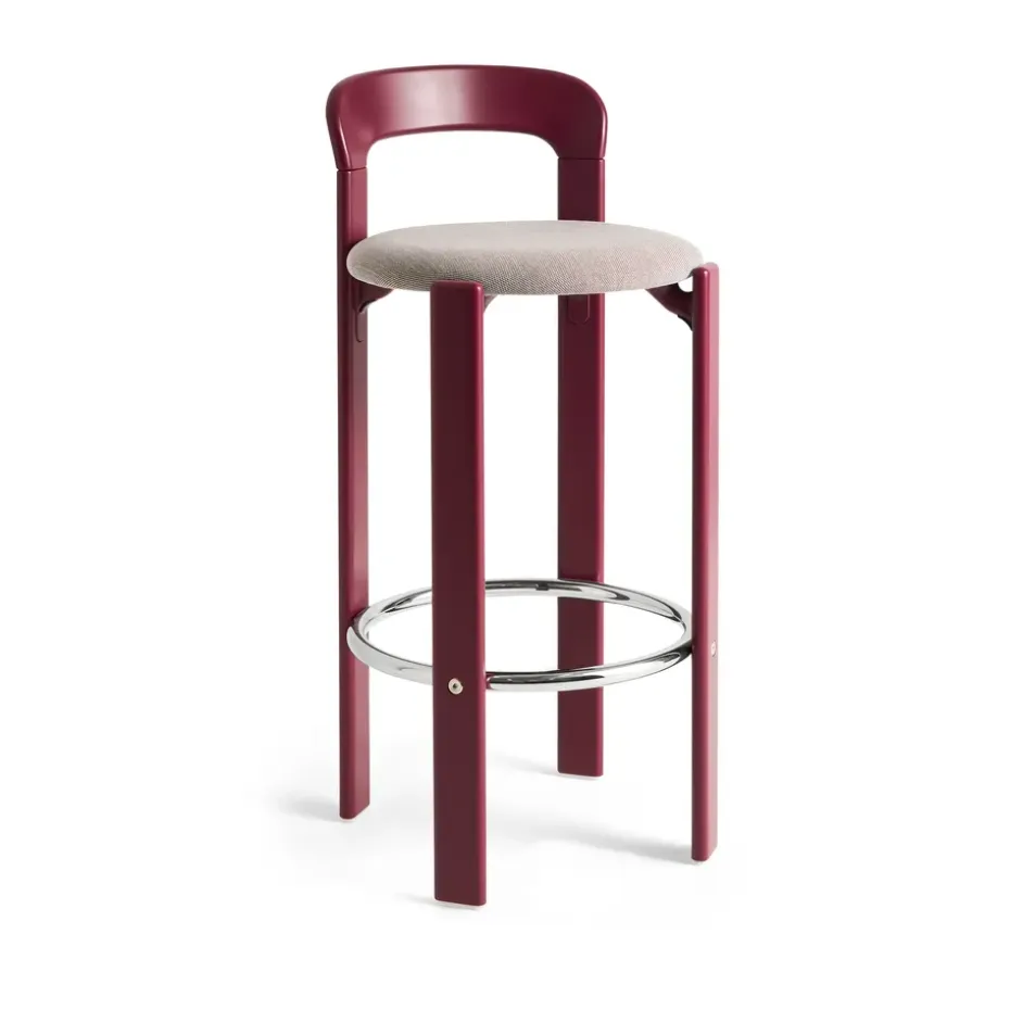 Taburete Rey tapizado 75 cm, Steelcut Trio 416-grape red