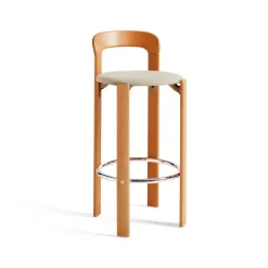 Taburete Rey tapizado 75 cm, tejido Steelcut Trio 213 golden