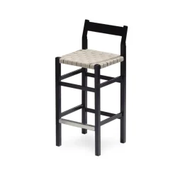 Taburete Schablon, Cincha natural - base blanca