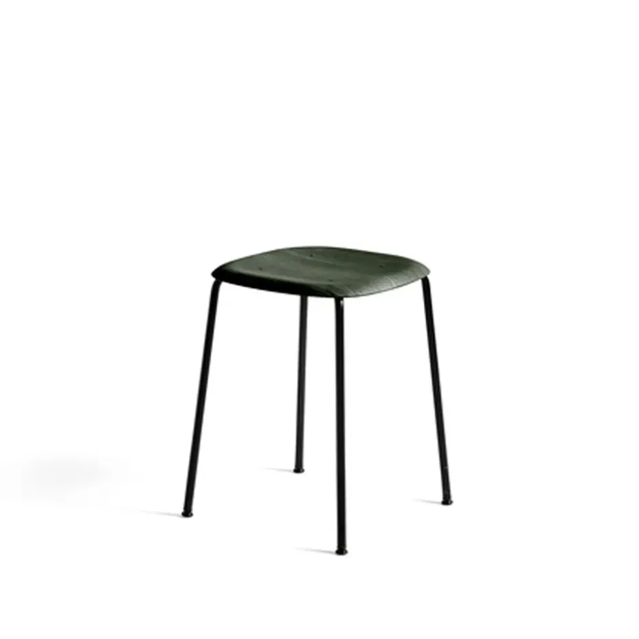 Taburete Soft Edge 70, hunter, estructura de acero negro