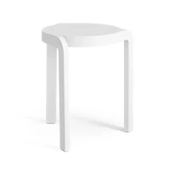 Taburete Spin H44 cm, Fresno blanco vidriado