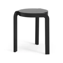 Taburete Spin H44 cm, Fresno vidriado negro