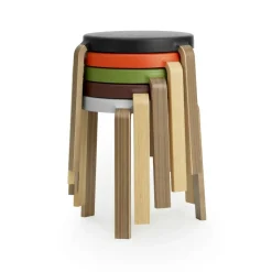 Taburete Tap, negro-roble