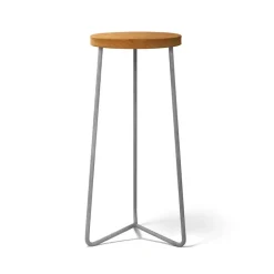 Taburete V-1, Teca-estructura de acero galvanizado en caliente, 63 cm