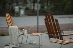 Taburete/reposapiés A3, Teca-estructura galvanizada en caliente