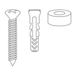Tornillo acero inoxidable, distanciador y taco String, set de 2, Repuesto para uso en exterior