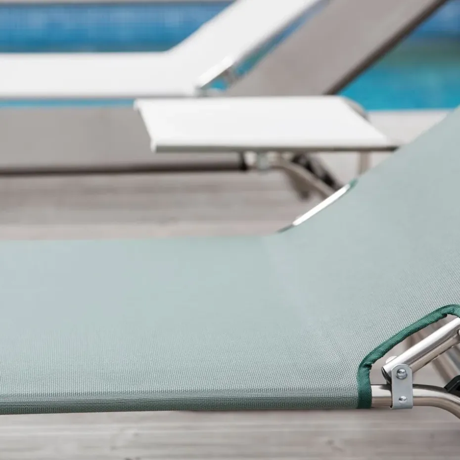 Tumbona Amigo XXL, Tela sage green, estructura de aluminio