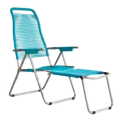 Tumbona Spaghetti con reposapiés, Turquesa