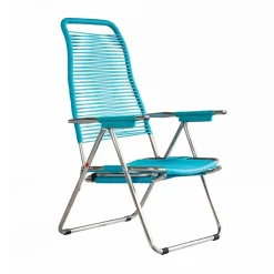Tumbona Spaghetti con reposapiés, Turquesa
