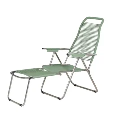 Tumbona Spaghetti con reposapiés, Sage green
