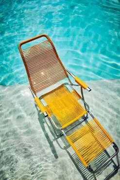 Tumbona Spaghetti con reposapiés, Amarillo
