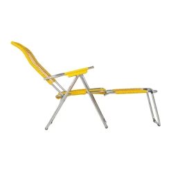 Tumbona Spaghetti con reposapiés, Amarillo
