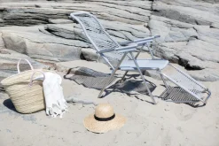 Tumbona Spaghetti con reposapiés, Grey