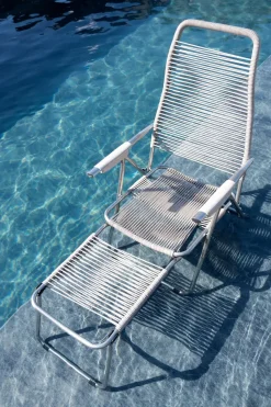 Tumbona Spaghetti con reposapiés, Grey