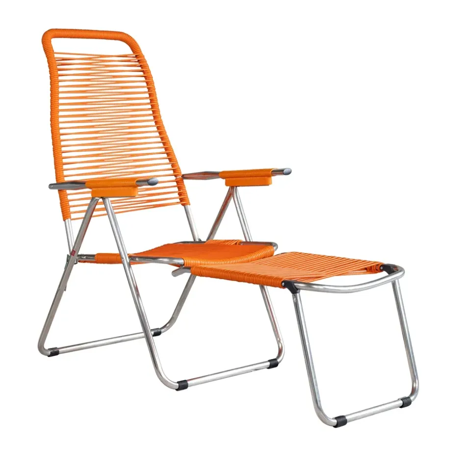Tumbona Spaghetti con reposapiés, Orange
