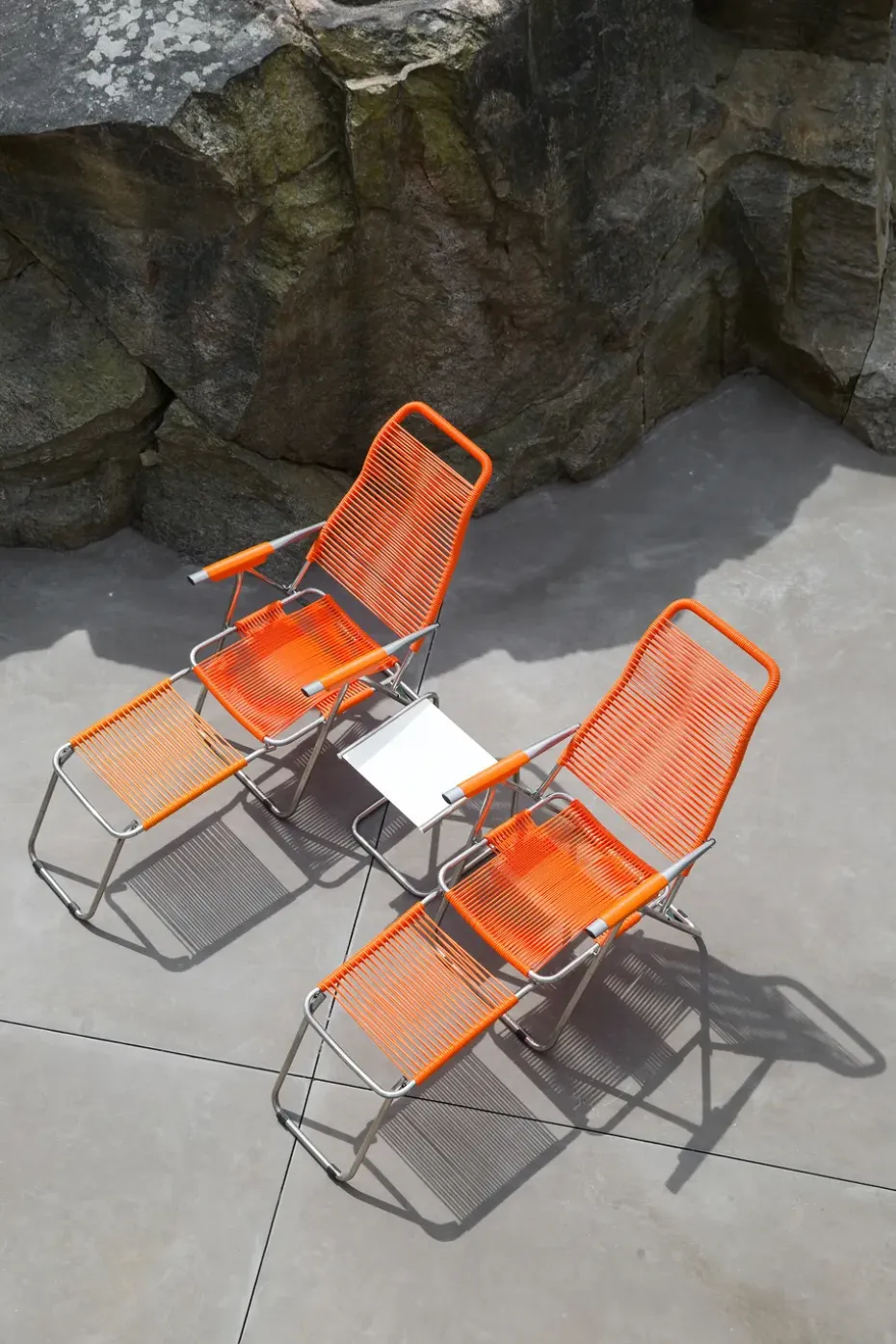 Tumbona Spaghetti con reposapiés, Orange