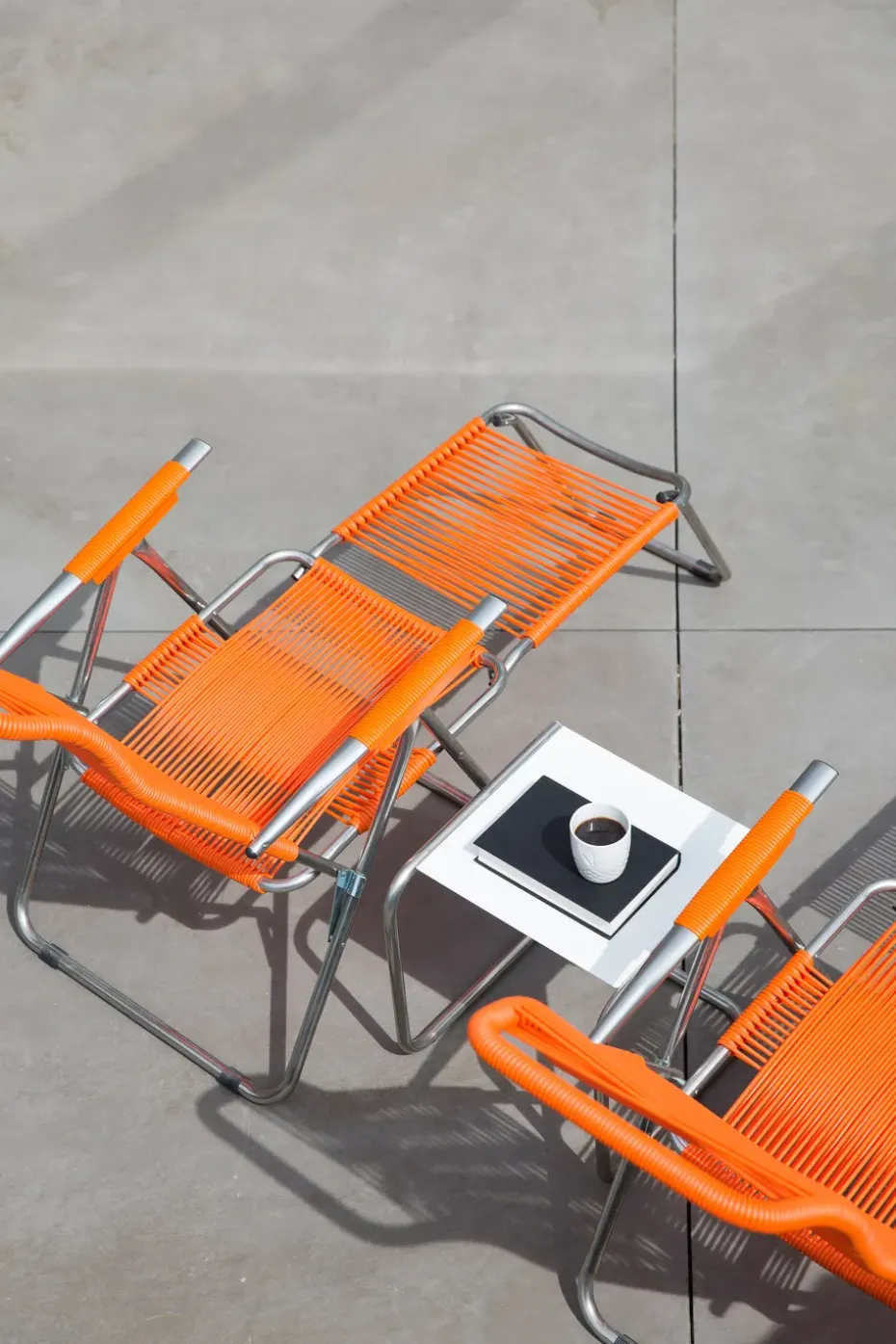 Tumbona Spaghetti con reposapiés, Orange
