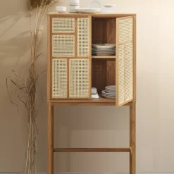 Vitrina Air, Roble, ratán