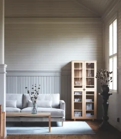 Vitrina alta Vidja, Roble pigmentado blanco