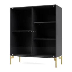 Vitrina Ripple II 69,6x82,2x30 cm, Anthracite-ben brass