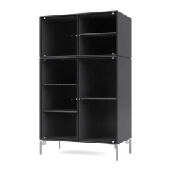 Vitrina Ripple III 69,6x117,6x38 cm, Anthracite-ben chrome