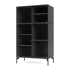 Vitrina Ripple III 69,6x117,6x38 cm, Anthracite-ben black