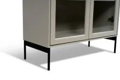 Vitrina Volt 130 cm beige, Detalles en negro